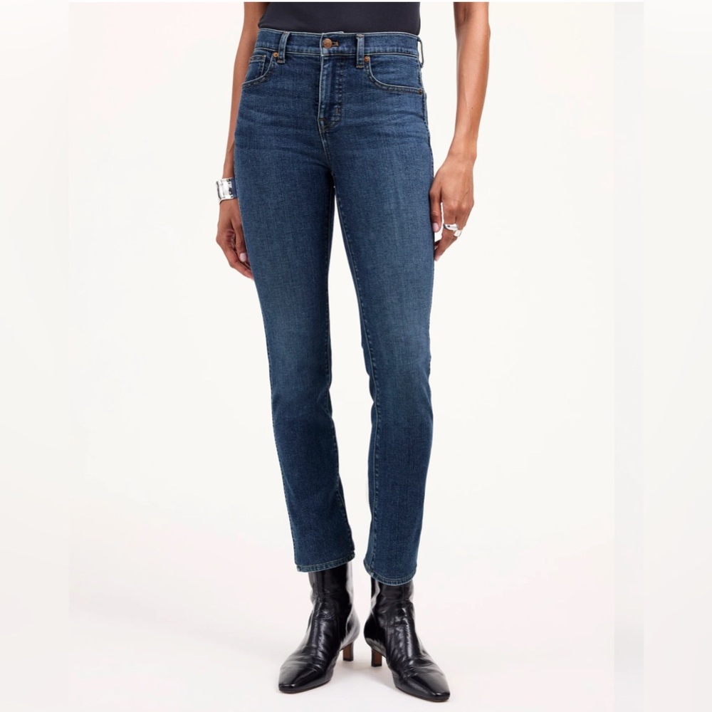 Madewell Dark Blue Stovepipe Jeans Mid Rise Women's Jeans Size: 31